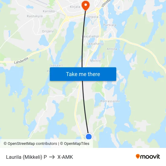 Laurila (Mikkeli)  P to X-AMK map