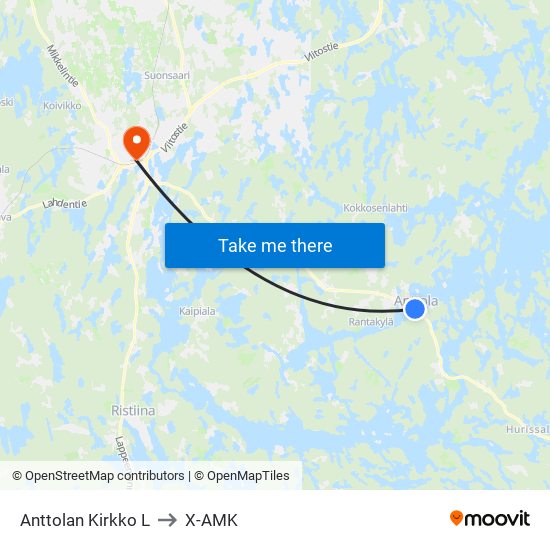 Anttolan Kirkko  L to X-AMK map