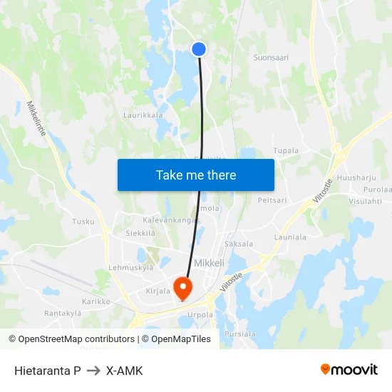 Hietaranta  P to X-AMK map