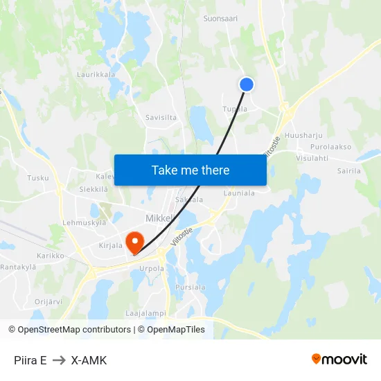 Piira  E to X-AMK map