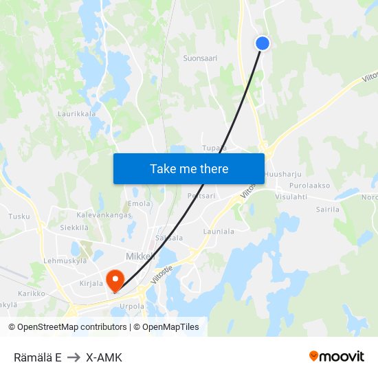 Rämälä  E to X-AMK map