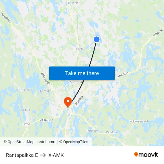 Rantapaikka  E to X-AMK map