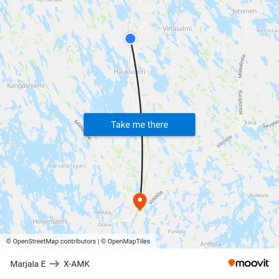 Marjala  E to X-AMK map