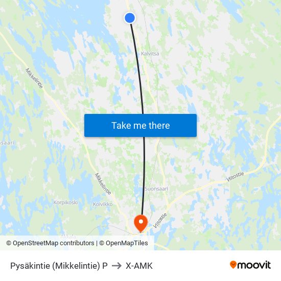 Pysäkintie (Mikkelintie)  P to X-AMK map