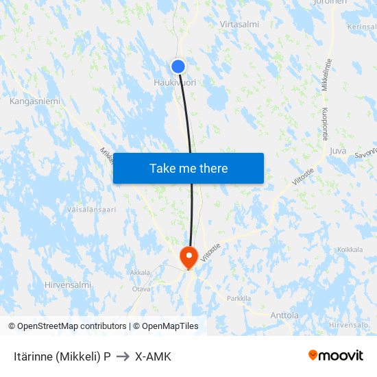 Itärinne (Mikkeli)  P to X-AMK map