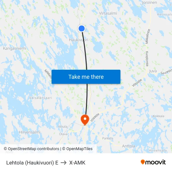 Lehtola (Haukivuori)  E to X-AMK map