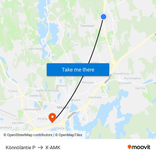 Könnöläntie  P to X-AMK map