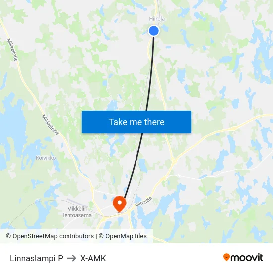 Linnaslampi  P to X-AMK map