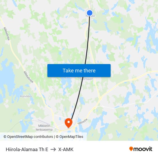 Hiirola-Alamaa Th  E to X-AMK map