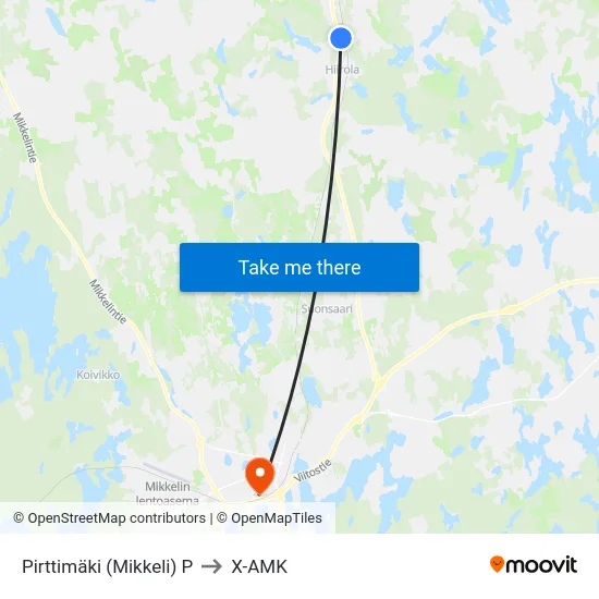 Pirttimäki (Mikkeli)  P to X-AMK map