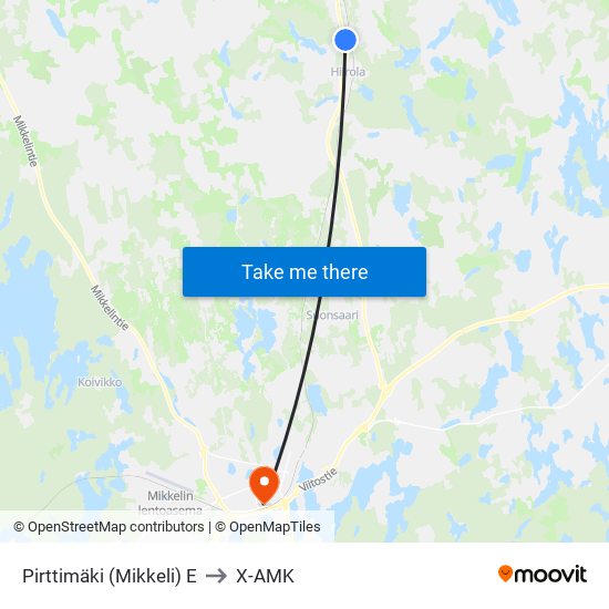 Pirttimäki (Mikkeli)  E to X-AMK map