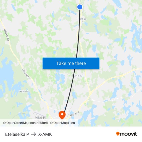 Eteläselkä  P to X-AMK map