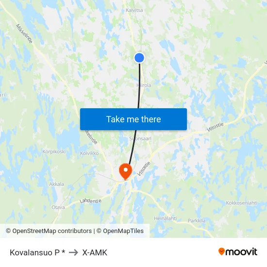 Kovalansuo  P * to X-AMK map