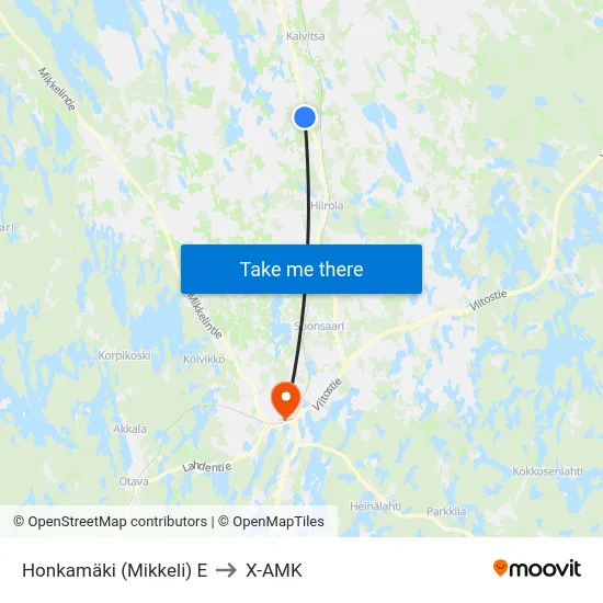 Honkamäki (Mikkeli)  E to X-AMK map