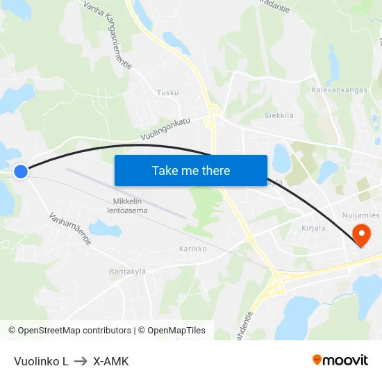 Vuolinko  L to X-AMK map