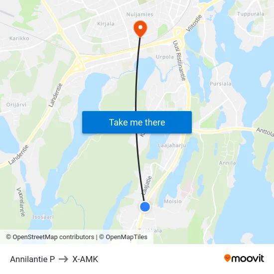 Annilantie  P to X-AMK map