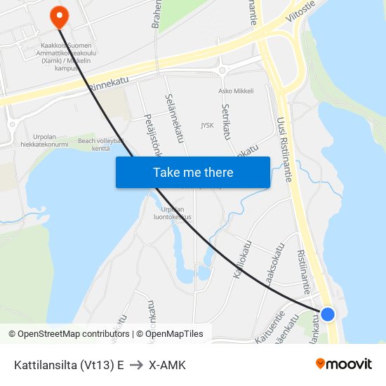 Kattilansilta (Vt13)  E to X-AMK map