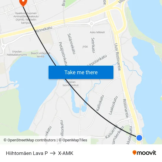 Hiihtomäen Lava  P to X-AMK map