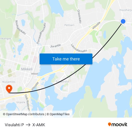 Visulahti  P to X-AMK map