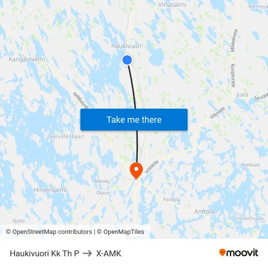 Haukivuori Kk Th  P to X-AMK map