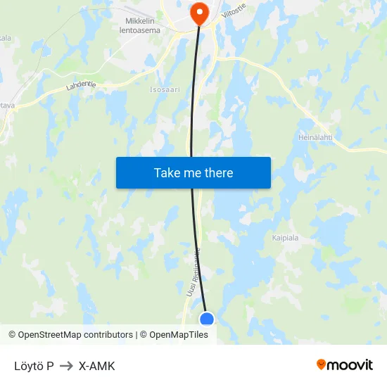 Löytö  P to X-AMK map