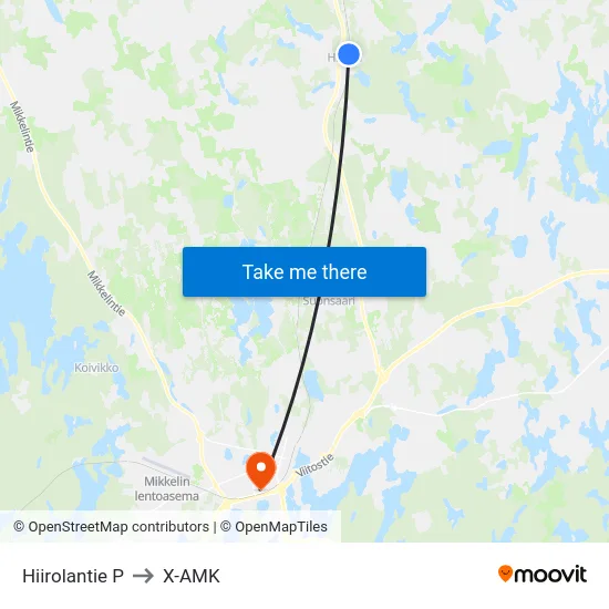 Hiirolantie  P to X-AMK map