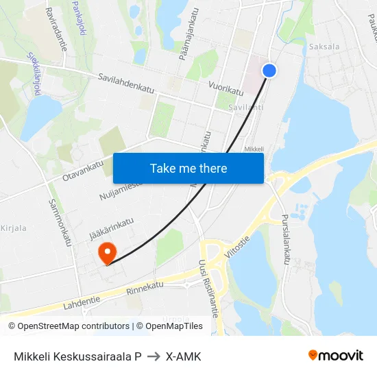 Mikkeli Keskussairaala  P to X-AMK map