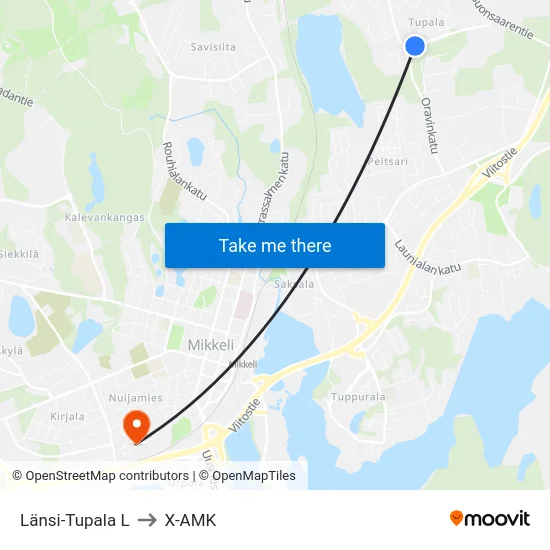 Länsi-Tupala  L to X-AMK map