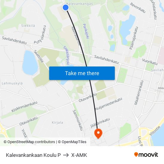 Kalevankankaan Koulu  P to X-AMK map