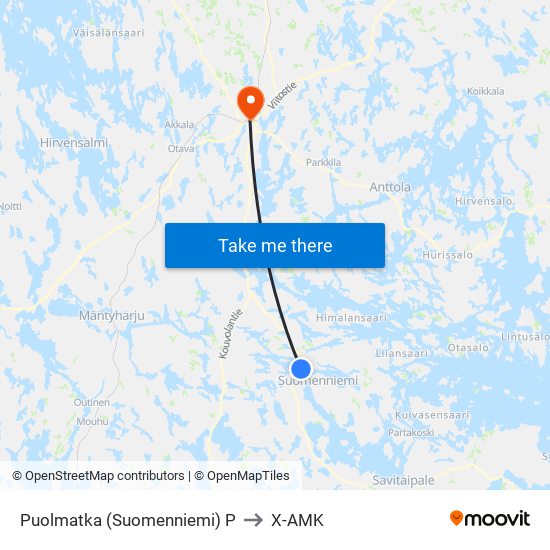 Puolmatka (Suomenniemi)  P to X-AMK map