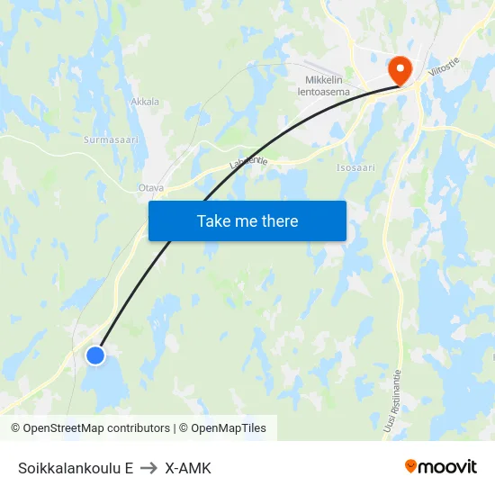Soikkalankoulu E to X-AMK map