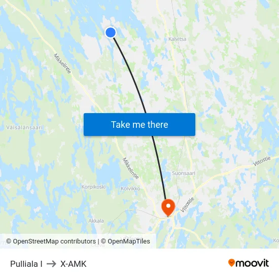 Pulliala I to X-AMK map