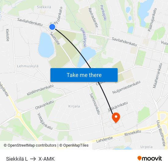 Siekkilä  L to X-AMK map