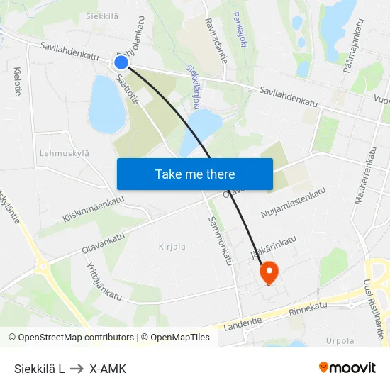 Siekkilä  L to X-AMK map