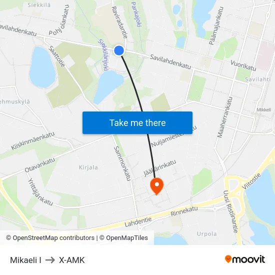 Mikaeli  I to X-AMK map