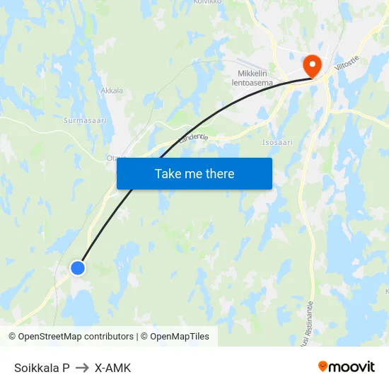 Soikkala  P to X-AMK map