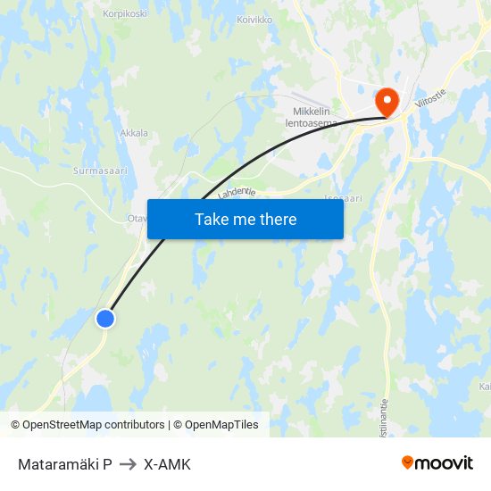 Mataramäki  P to X-AMK map