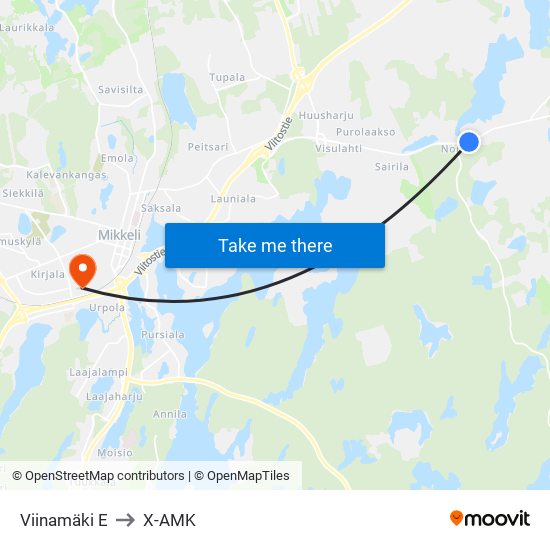 Viinamäki  E to X-AMK map