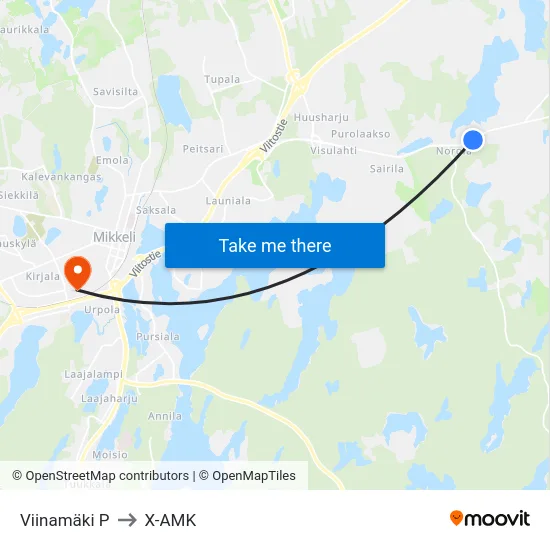 Viinamäki  P to X-AMK map