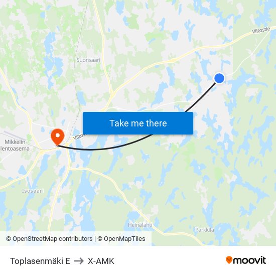 Toplasenmäki  E to X-AMK map