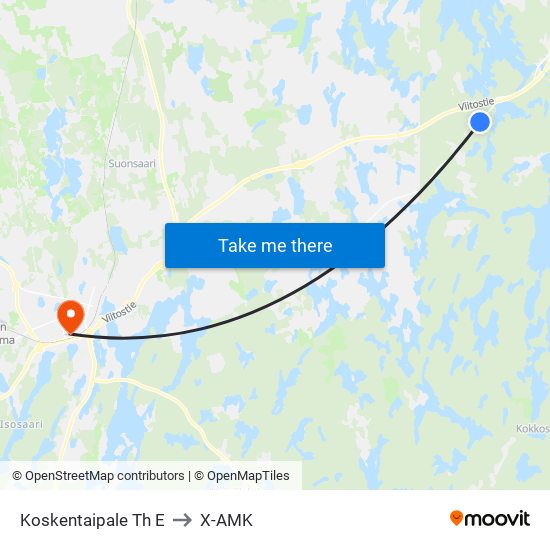 Koskentaipale Th  E to X-AMK map