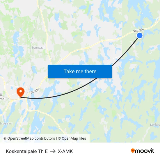 Koskentaipale Th  E to X-AMK map