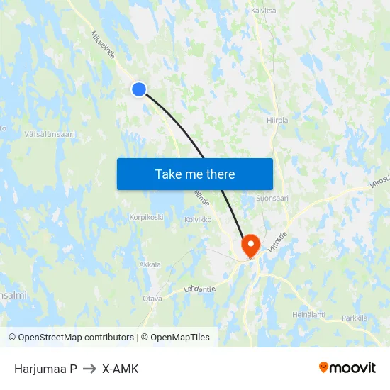 Harjumaa  P to X-AMK map