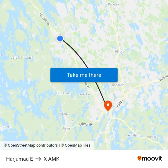 Harjumaa  E to X-AMK map