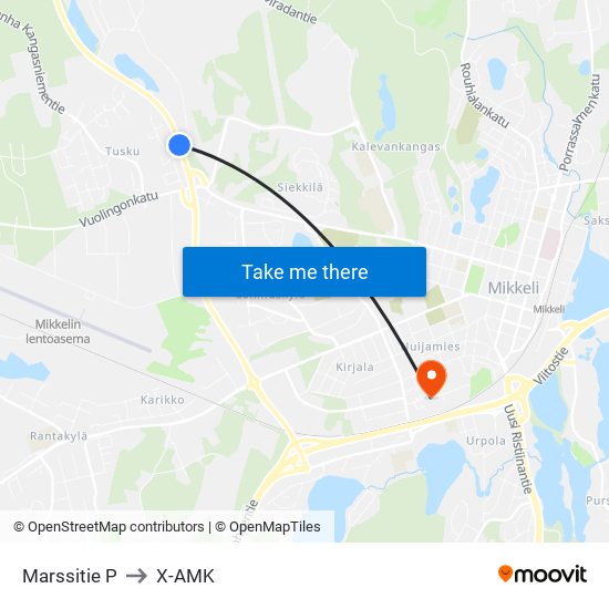 Marssitie  P to X-AMK map