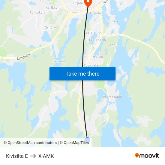 Kivisilta  E to X-AMK map