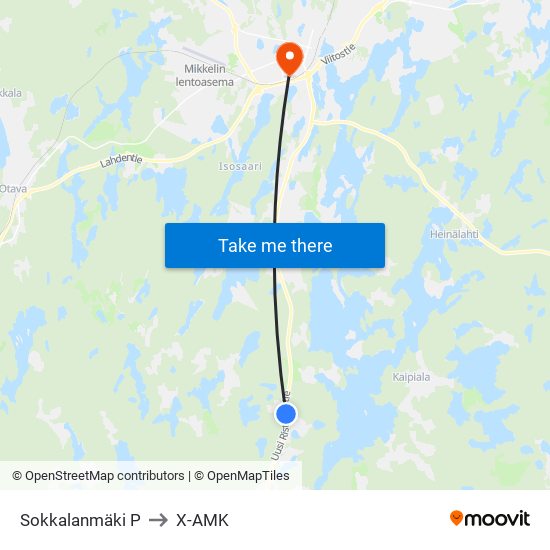 Sokkalanmäki  P to X-AMK map