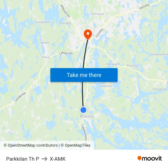 Parkkilan Th  P to X-AMK map
