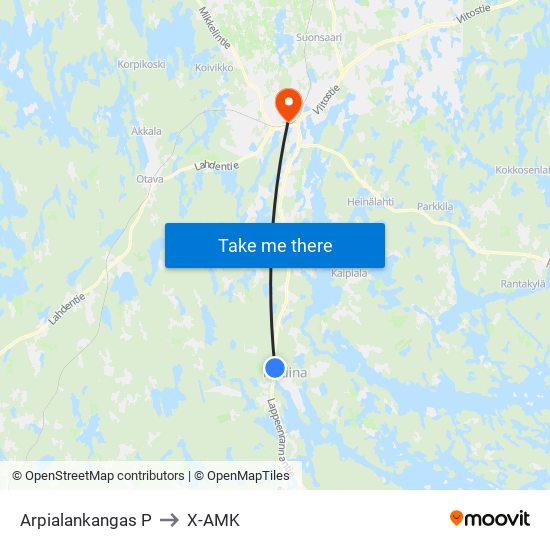 Arpialankangas  P to X-AMK map