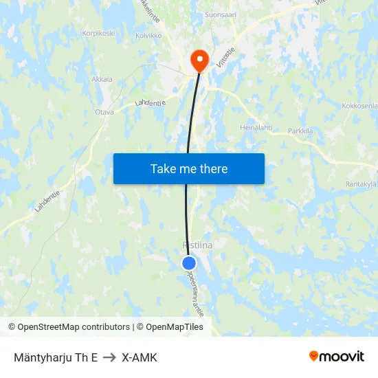 Mäntyharju Th  E to X-AMK map